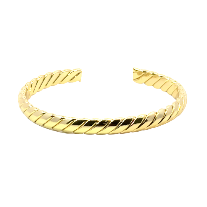 Paula Twisted Cuff Bracelet | Gold Brass