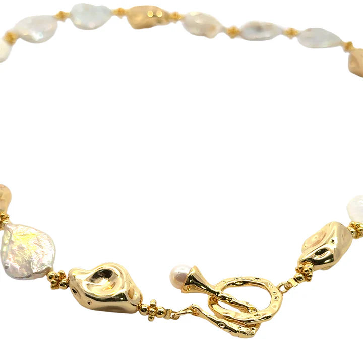 Camellia Pearl Necklace | Gold
