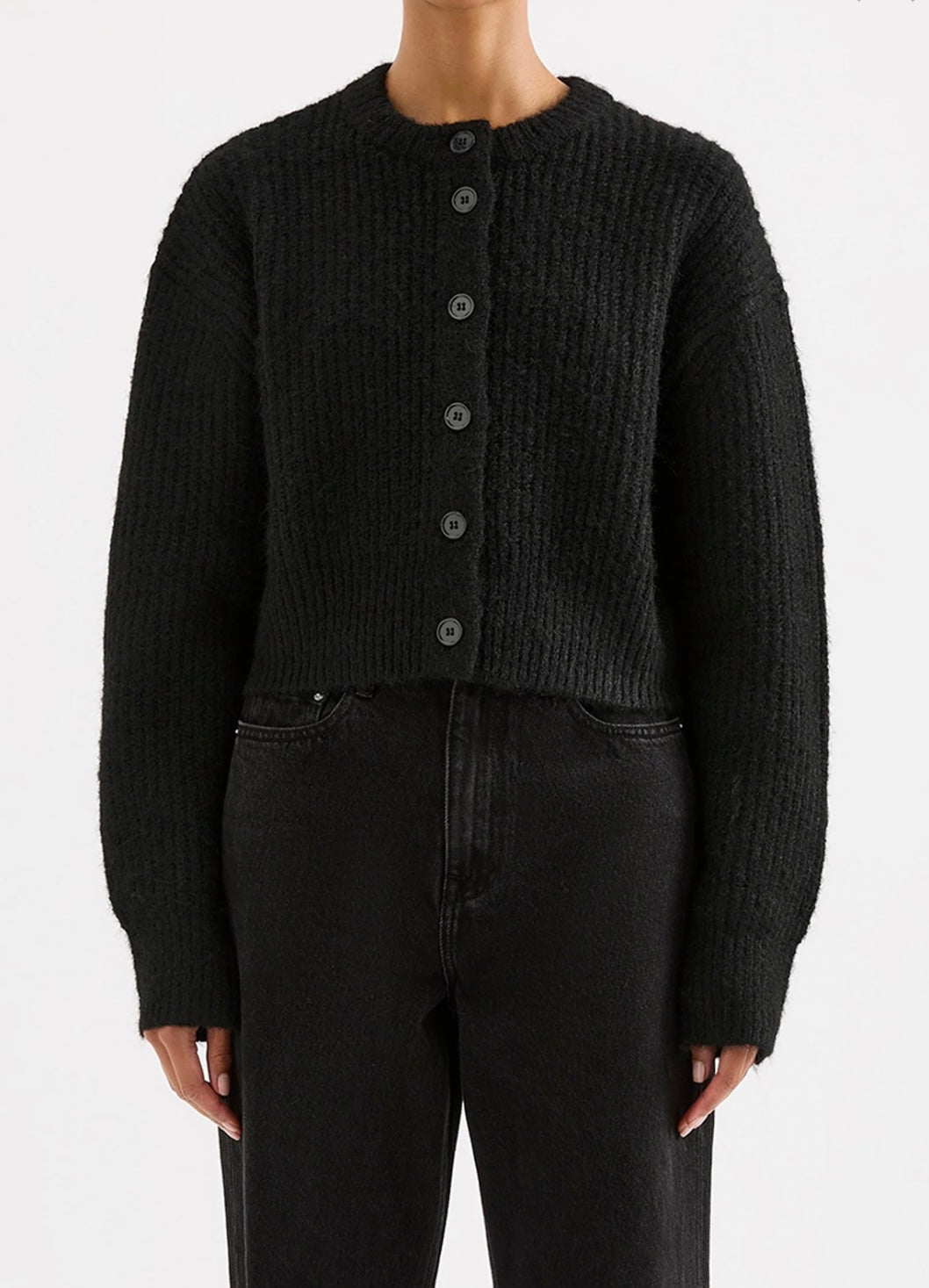 Nixon Cropped Cardigan Black