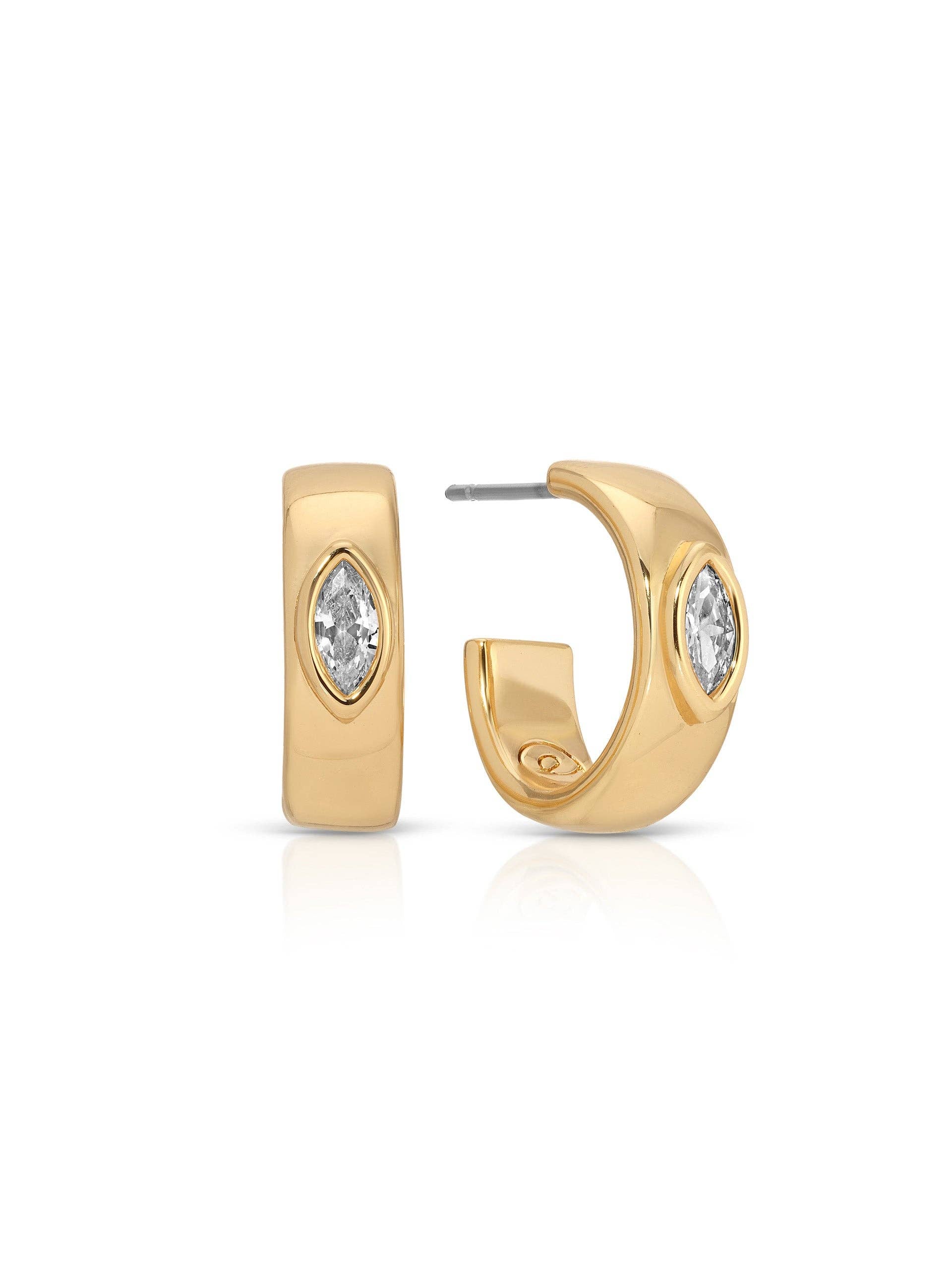 Small Marquise Crystal Hoops