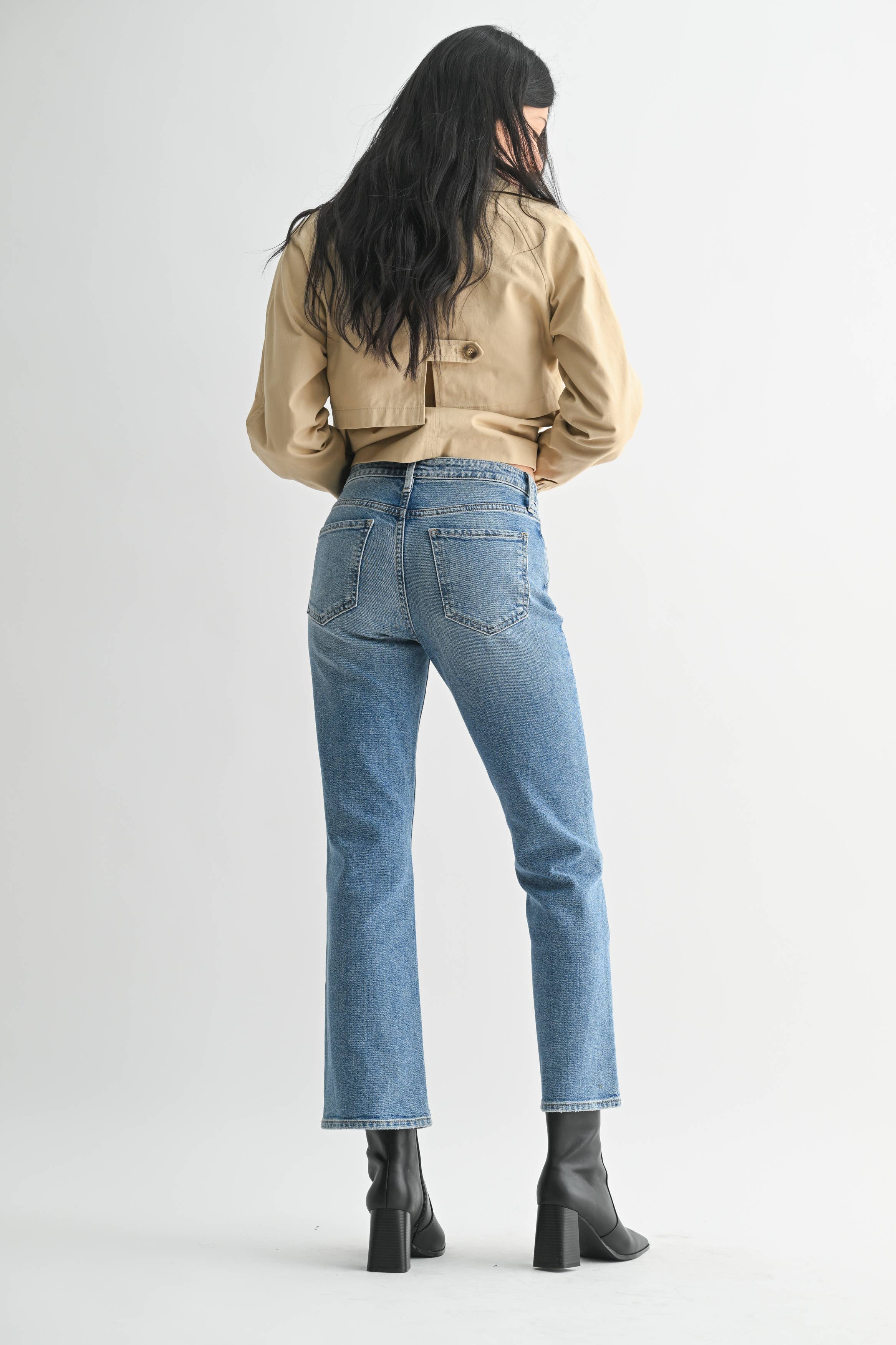 Slim Cropped Bootcut Jeans