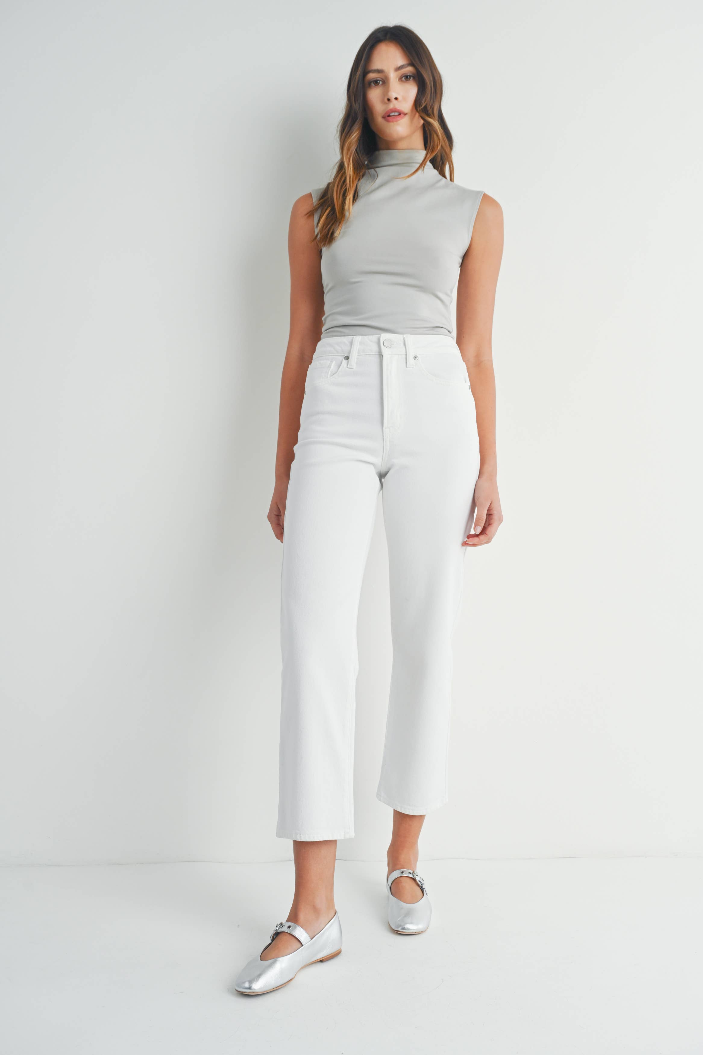 Sugar Vintage Straight White Jeans