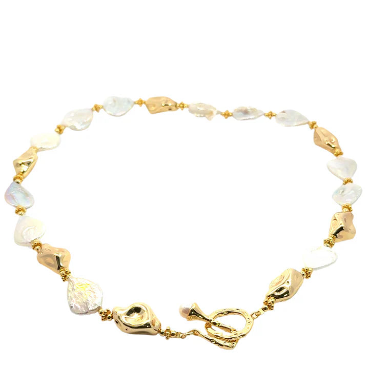 Camellia Pearl Necklace | Gold