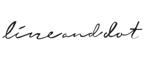 Brand name 'lineanddot' in a stylized font.
