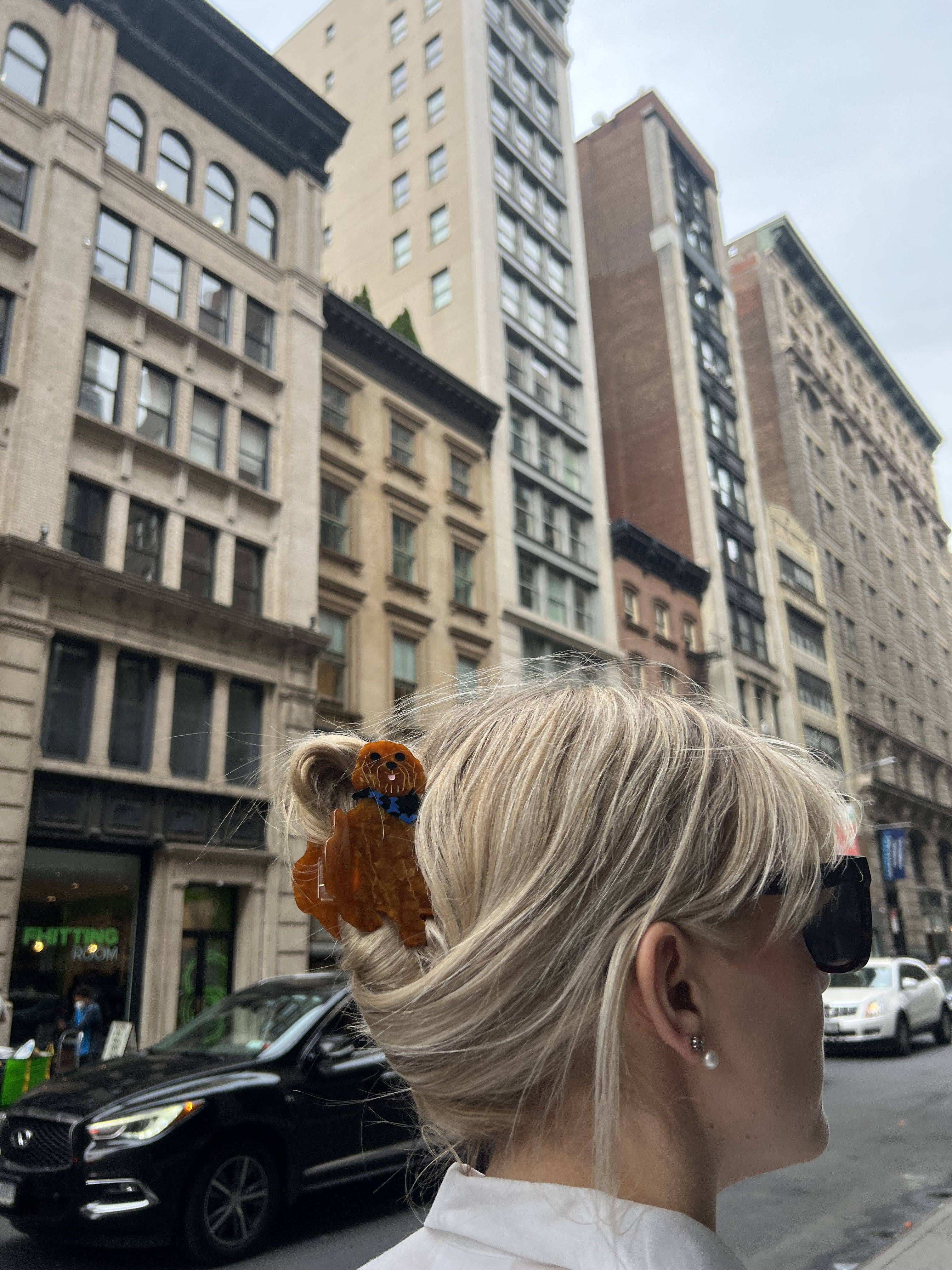 Golden Doodle Dog Claw Hair Clip