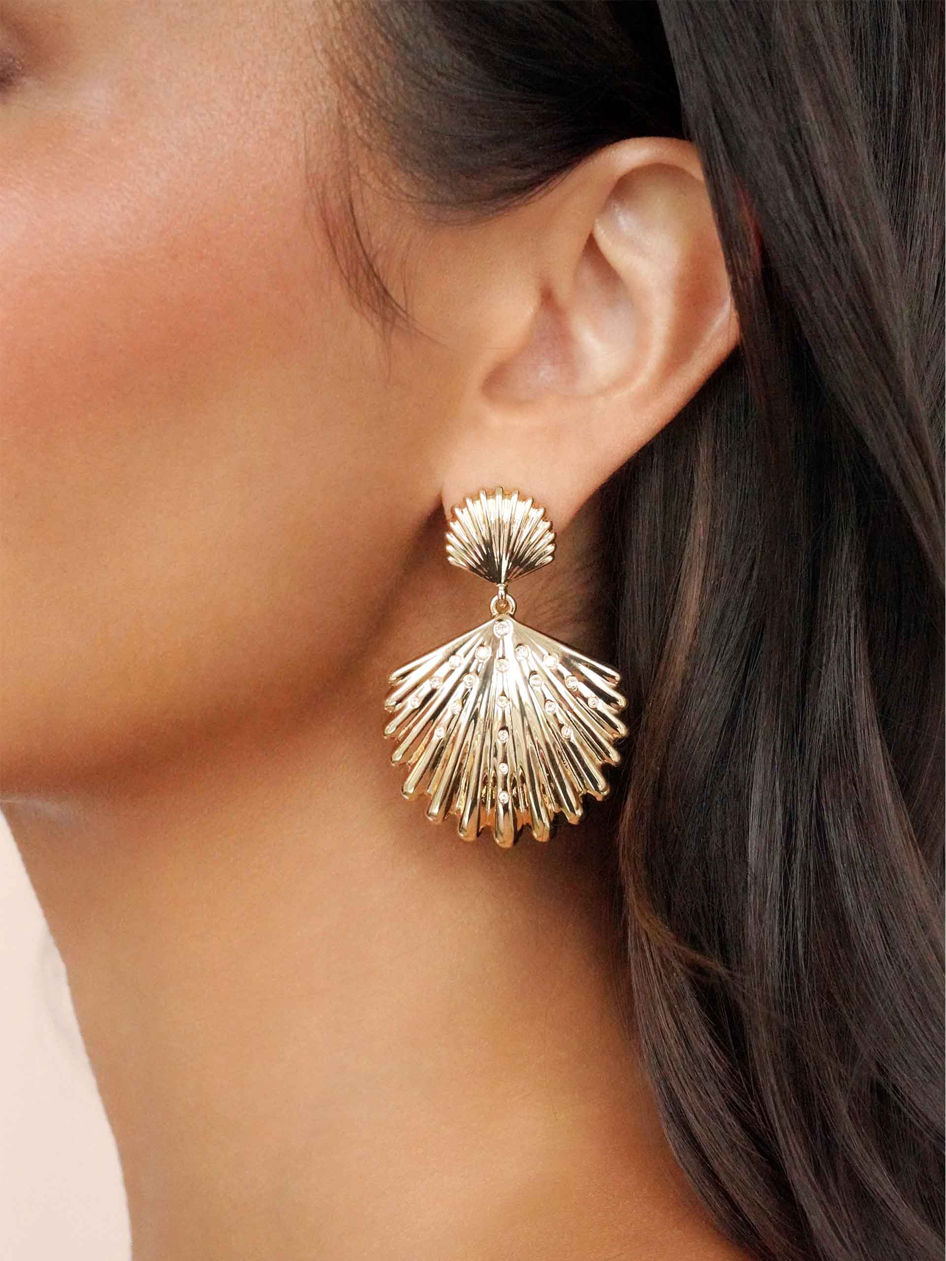 Sun-Drenched Shell Earrings
