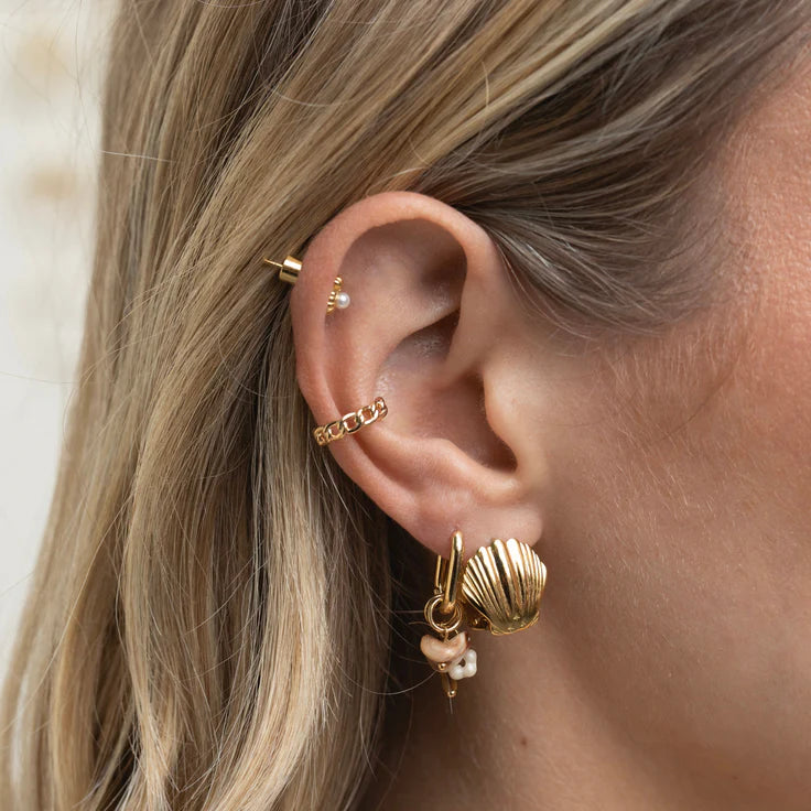 Scallop Hoop Earrings Set