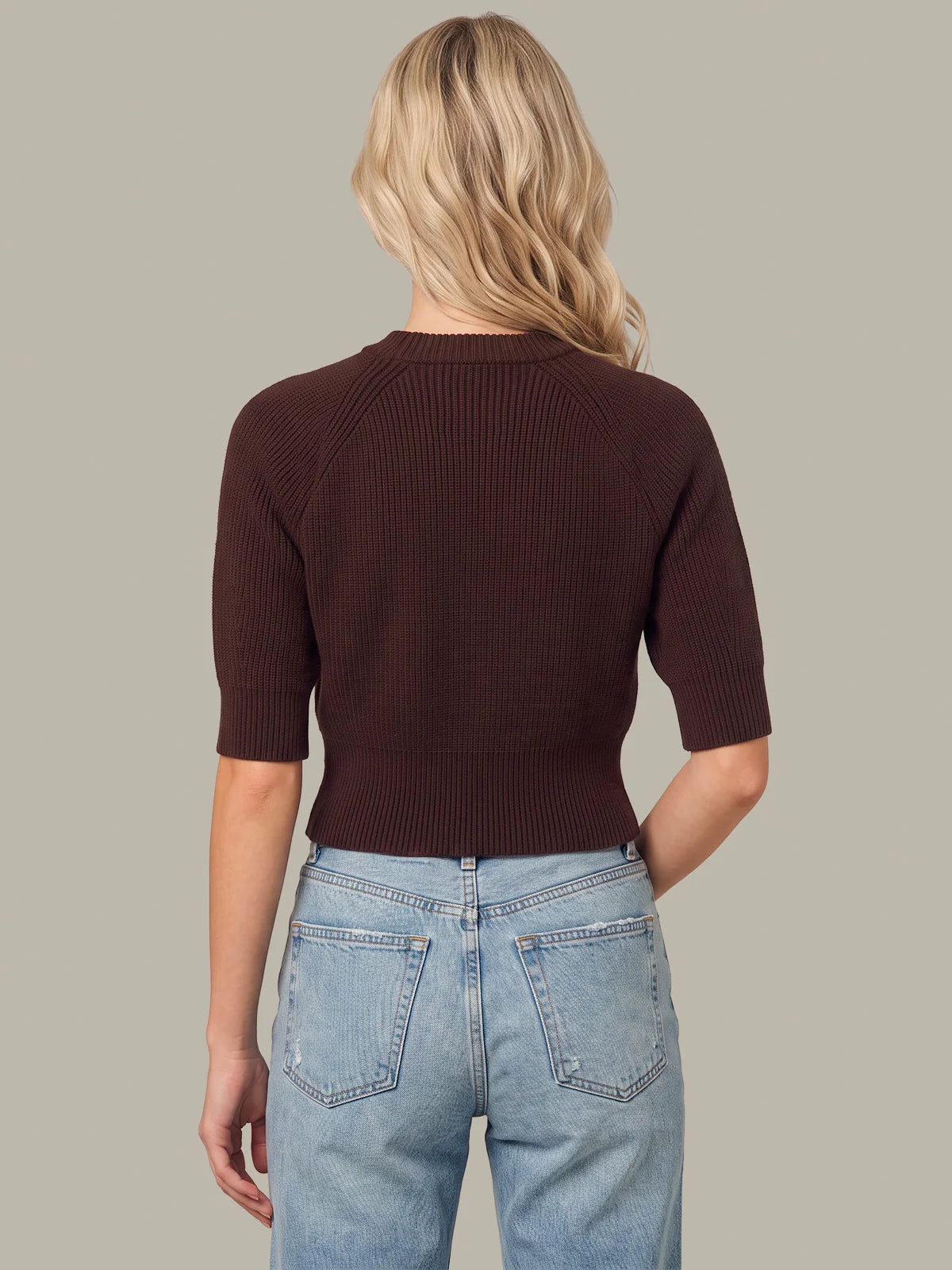 525 Cornelia Rib Crew Pullover Chocolate Plum