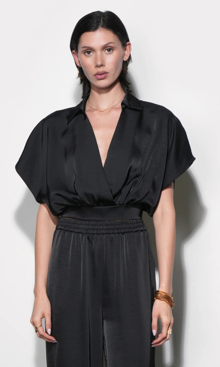 Greylin Nisa Black Dolman Sleeve Top