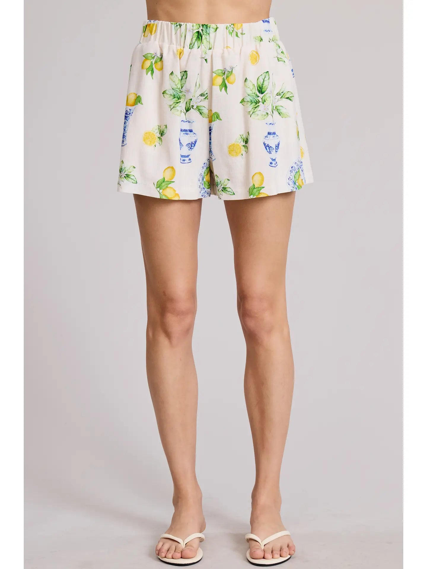 Flat White Italia Lemon Shorts | All Bottoms | Coco Kimono