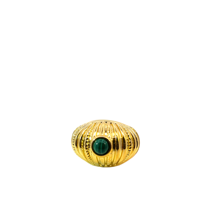 Stone Dome Ring | Gold Brass