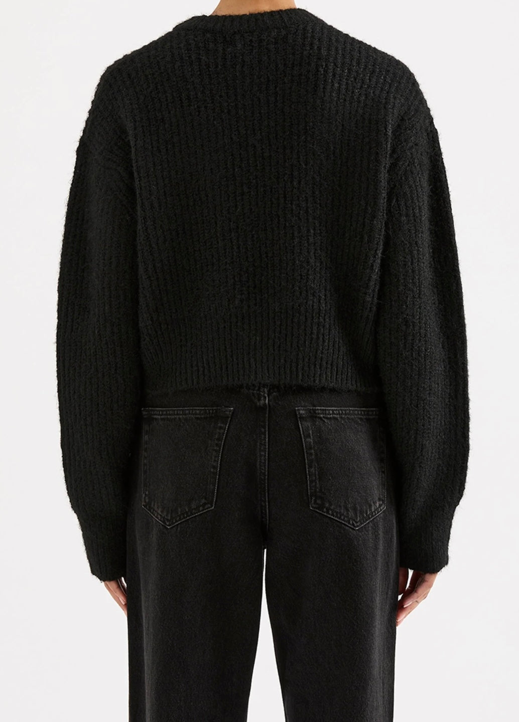 Nixon Cropped Cardigan Black