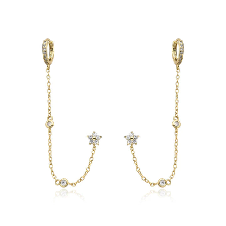 Kaya Mini Clover Huggies | Gold Sterling Silver