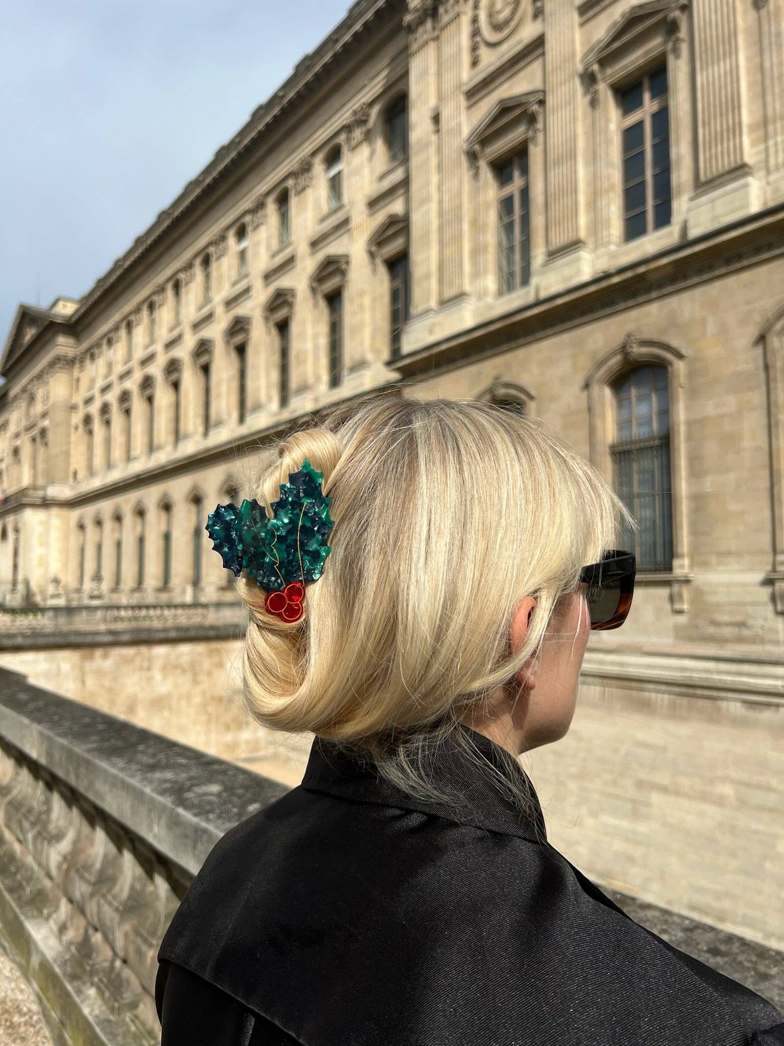 Holly Christmas Holiday Claw Hair Clip