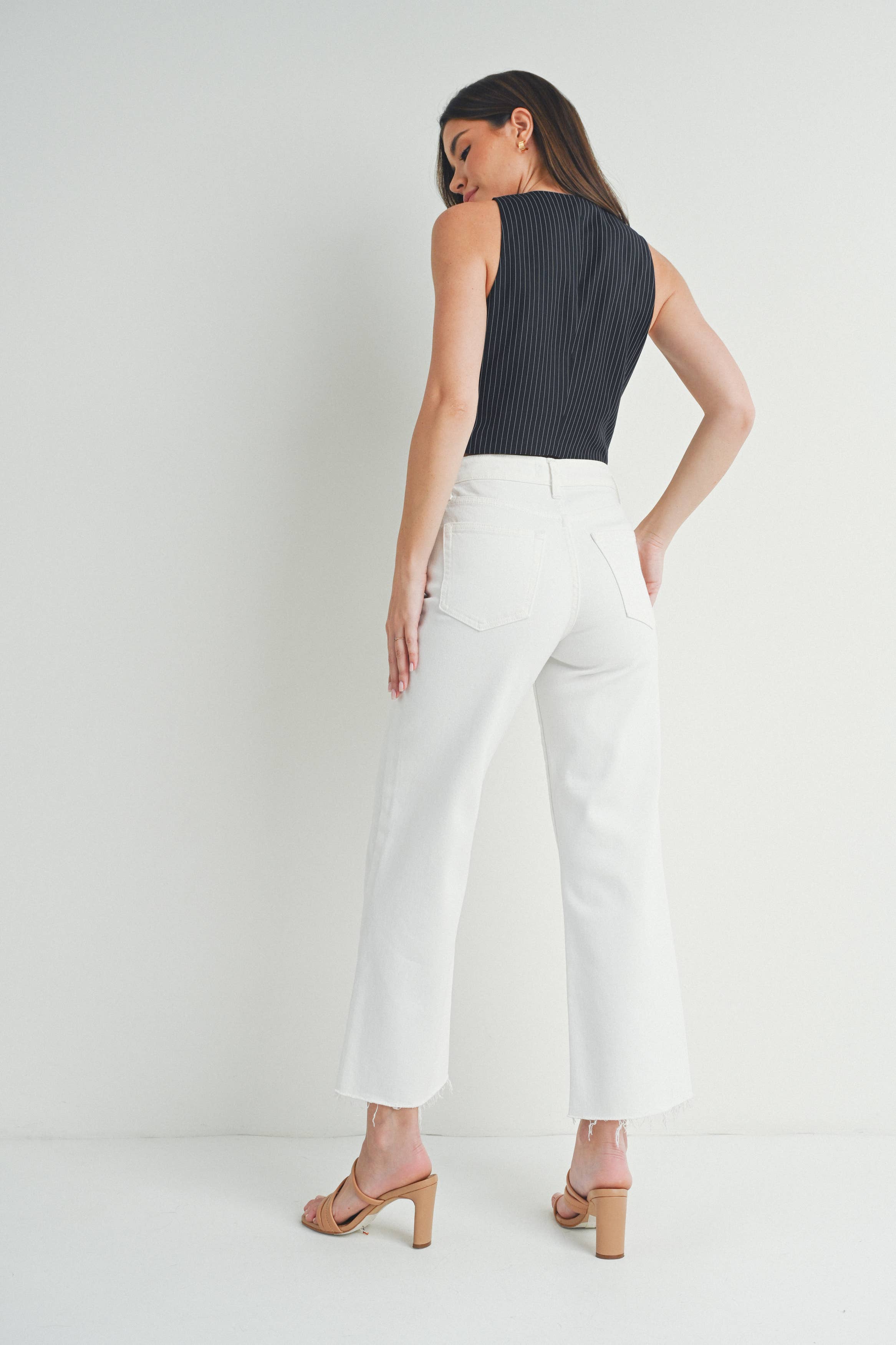Bianca White Slim Wide Leg