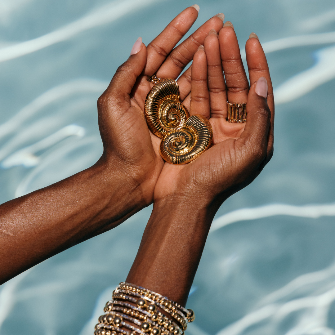 Nylah Shell Earring | 18K Gold Plated Stainless Steel