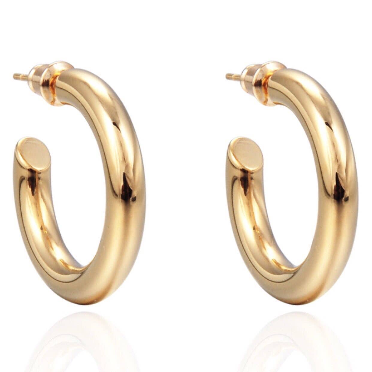 Anya Hoop Earrings | 18K Gold Plated Stainless Steel