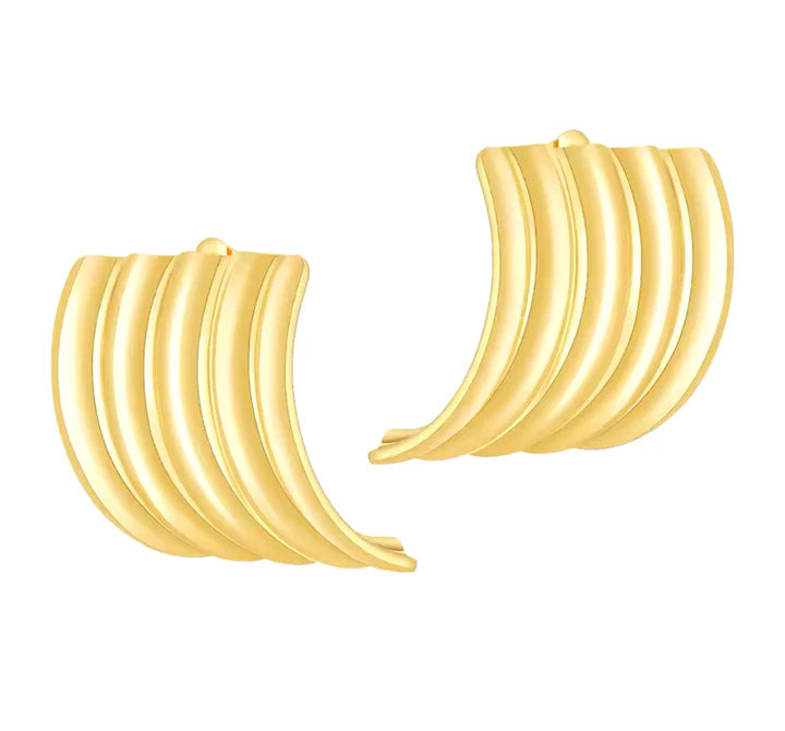 Tanya Wave Stud Earrings | Gold Stainless Steel