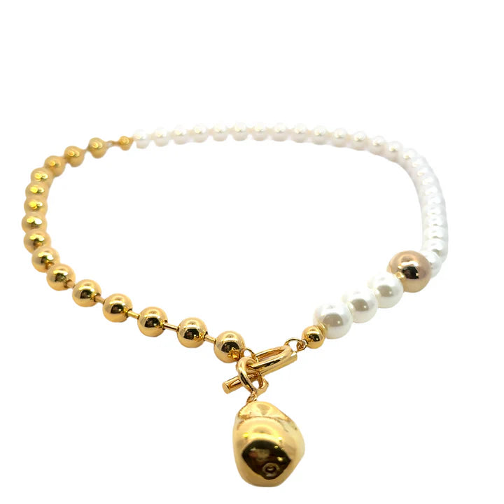 Bora Bora Pearl Necklace | Gold Brass