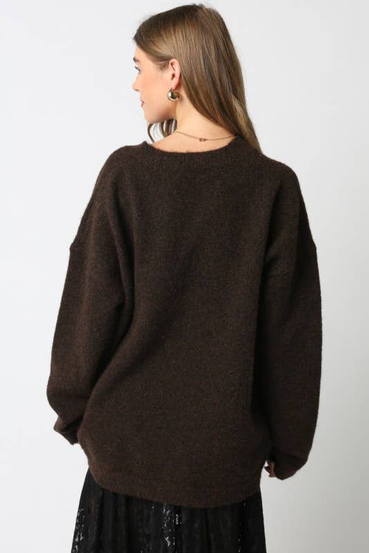 Kinley Brown Knit Sweater