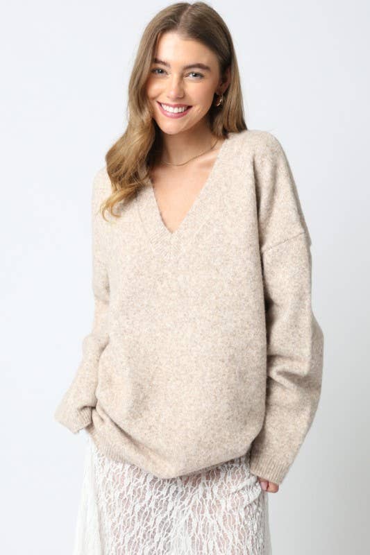 Kinley Brown Knit Sweater