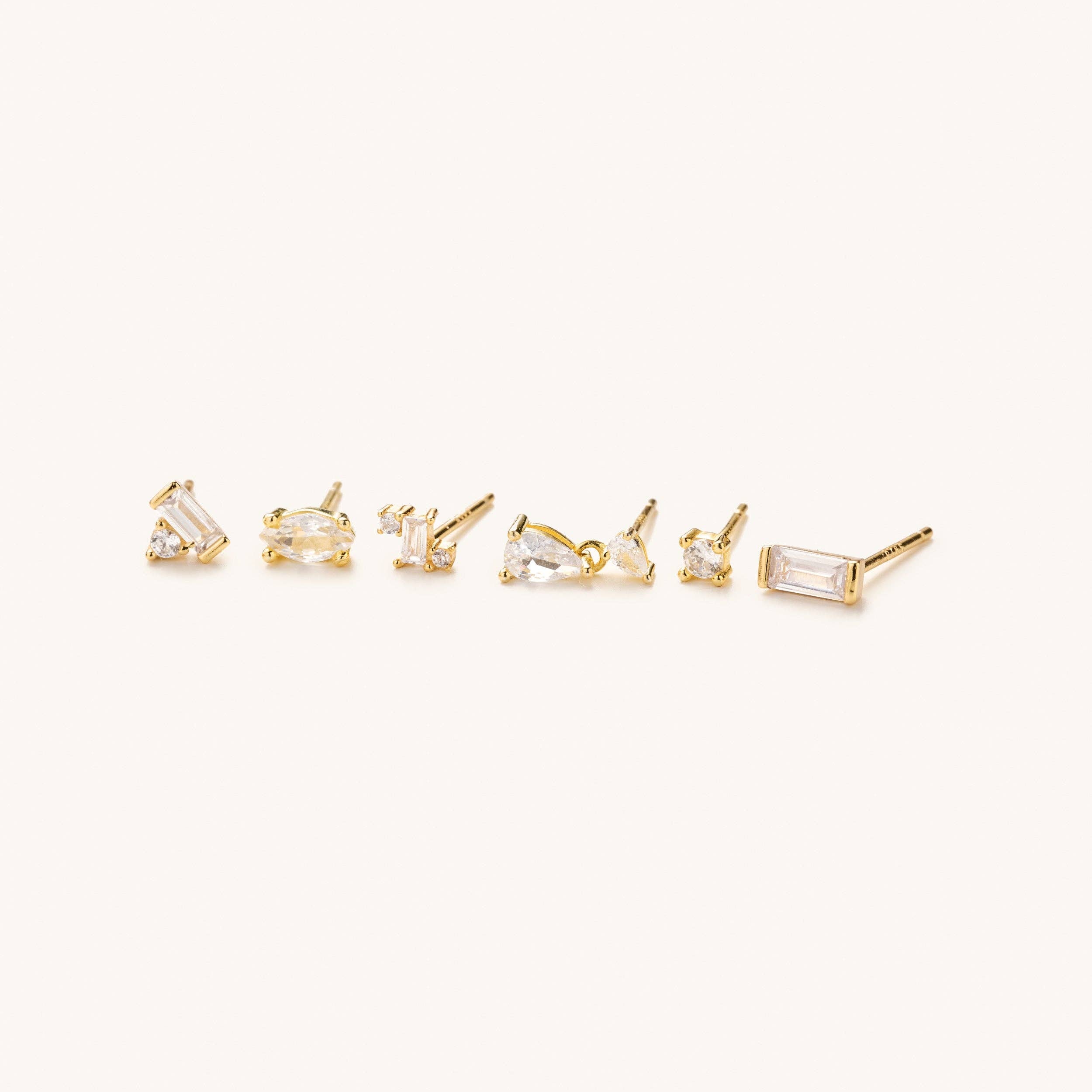 Crystal Stud Earrings Pack