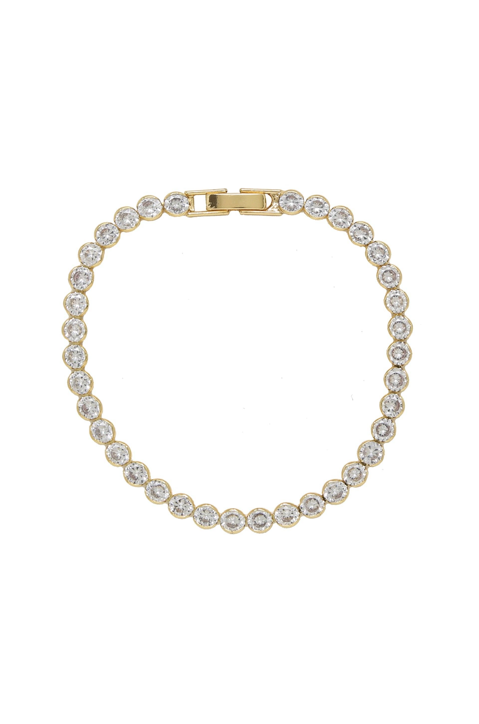 Crystal Chain 18K Gold Plated Tennis Bracelet