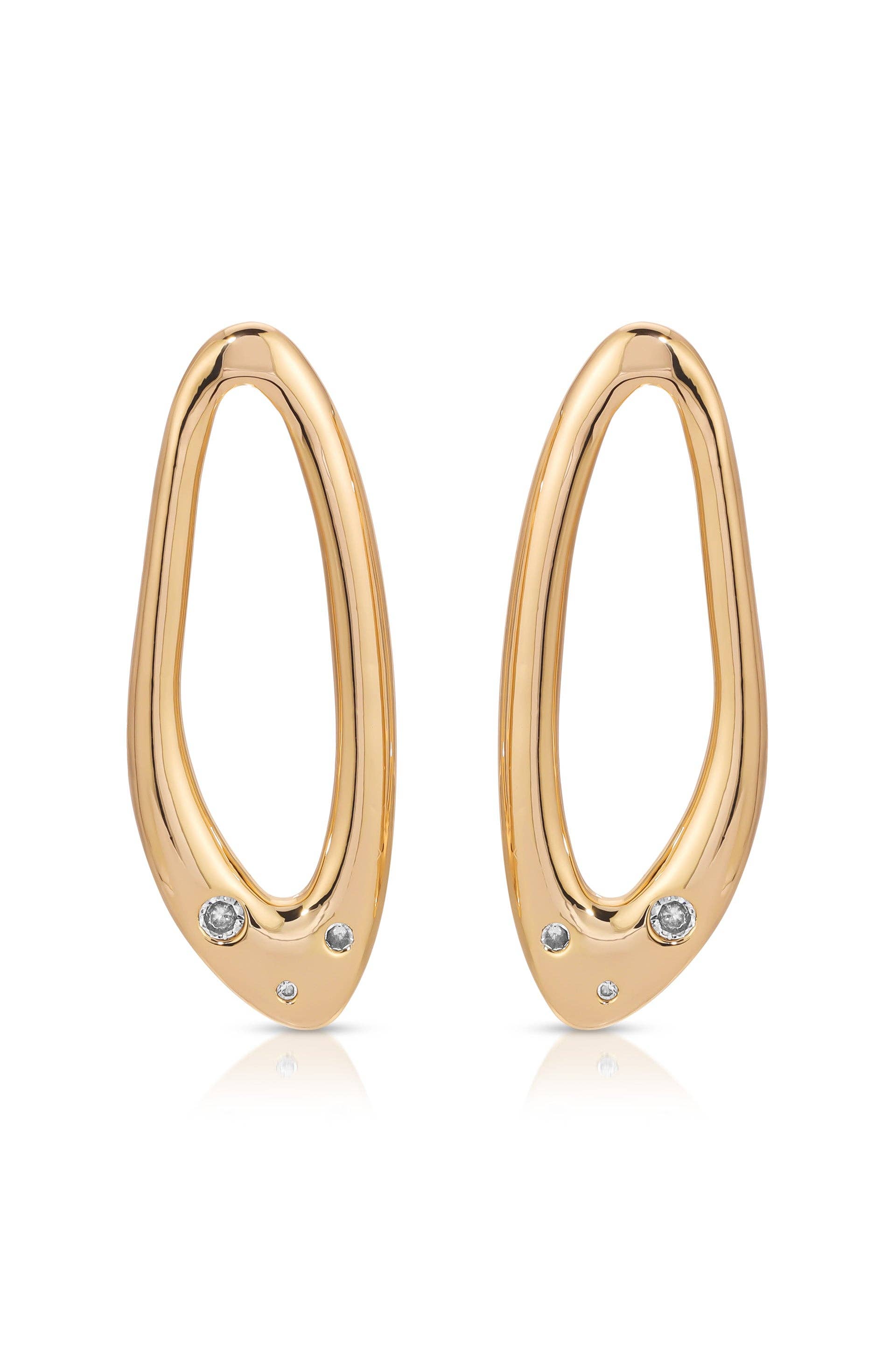 Molten Crystal Dotted Oval Earrings