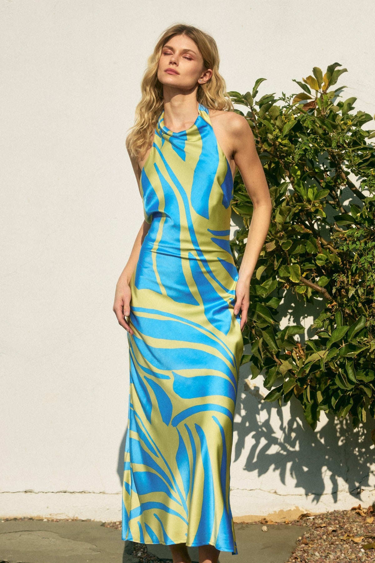 Ocean Waves Maxi Dress | Blue & Green