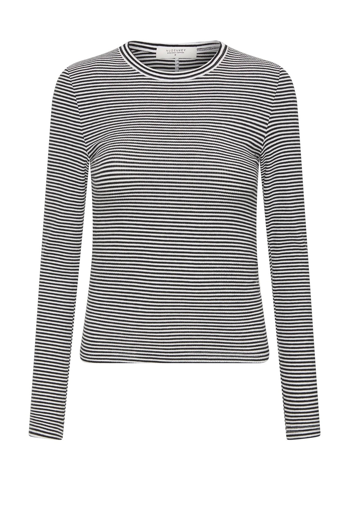 Organic Rib Tee | Black Stripe