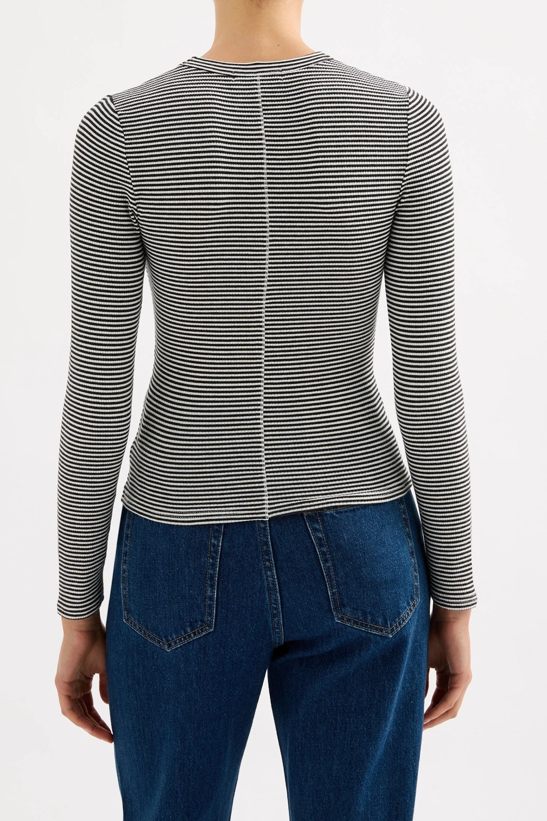 Organic Rib Tee | Black Stripe