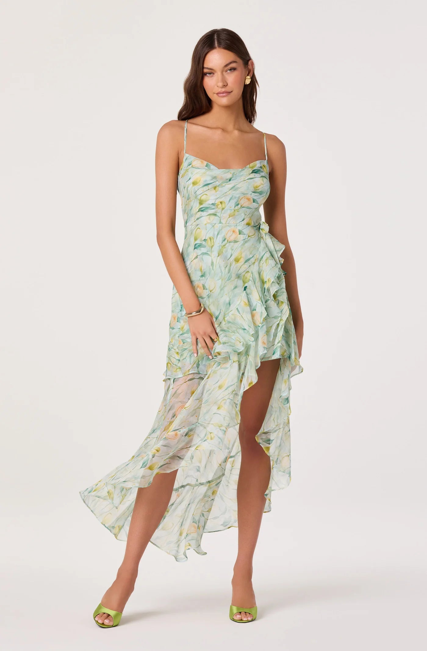 ASTR the Label Candace Green Floral Dress
