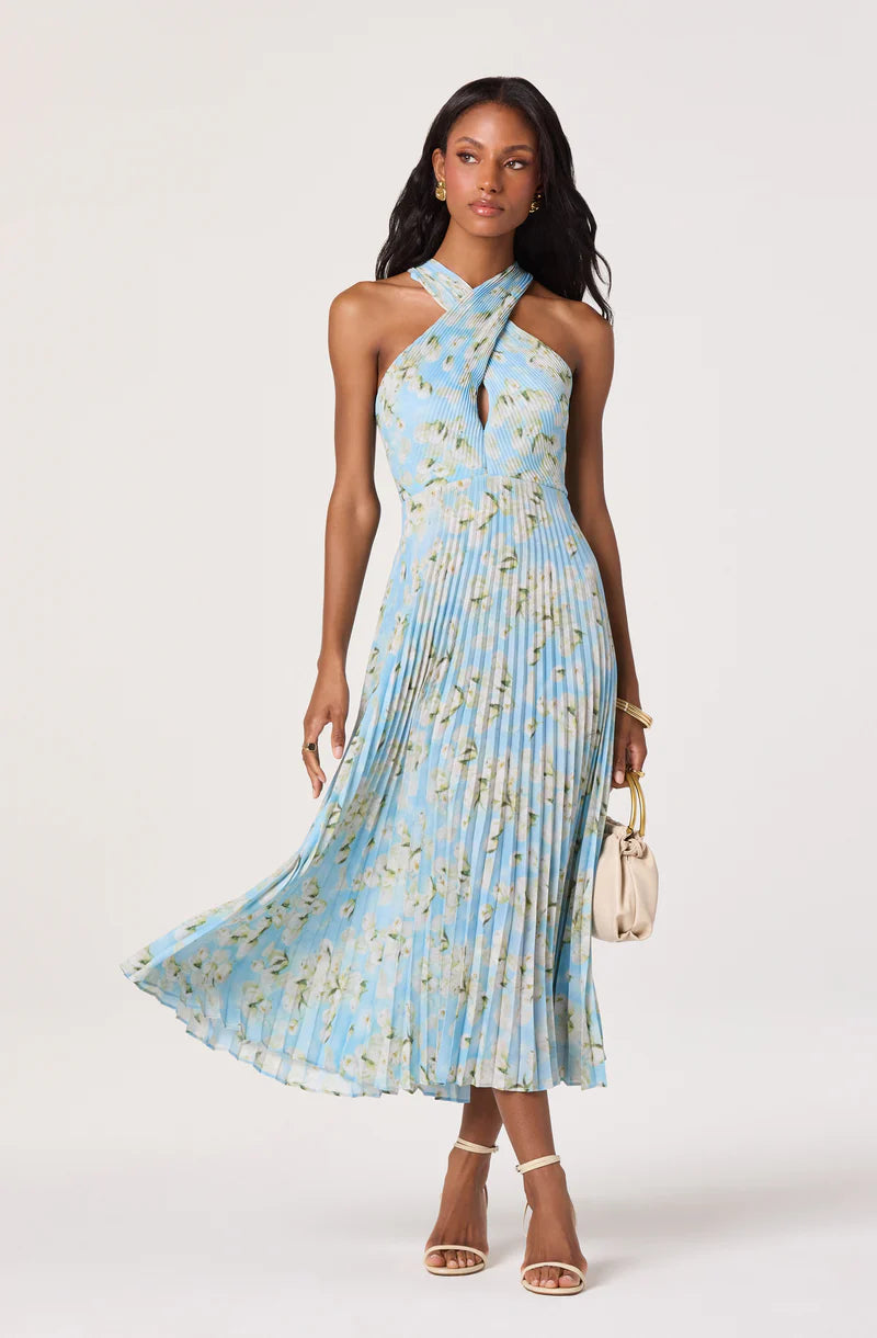 ASTR The Label Samantha Blue Floral Dress