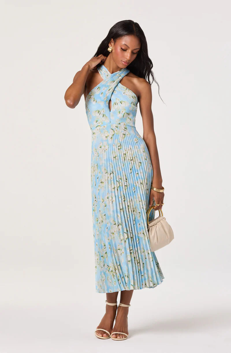 ASTR The Label Samantha Blue Floral Dress
