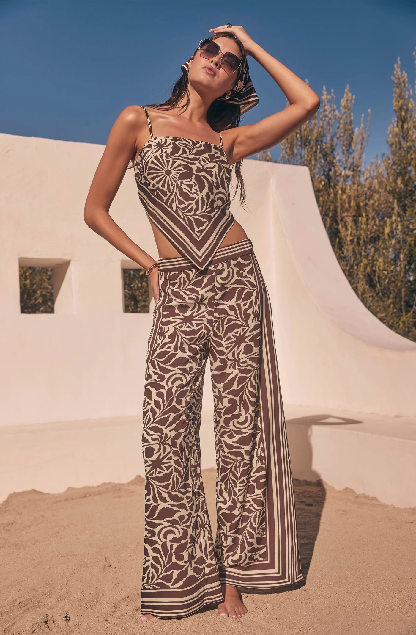 ASTR the Label Eva Brown Tropical Pants