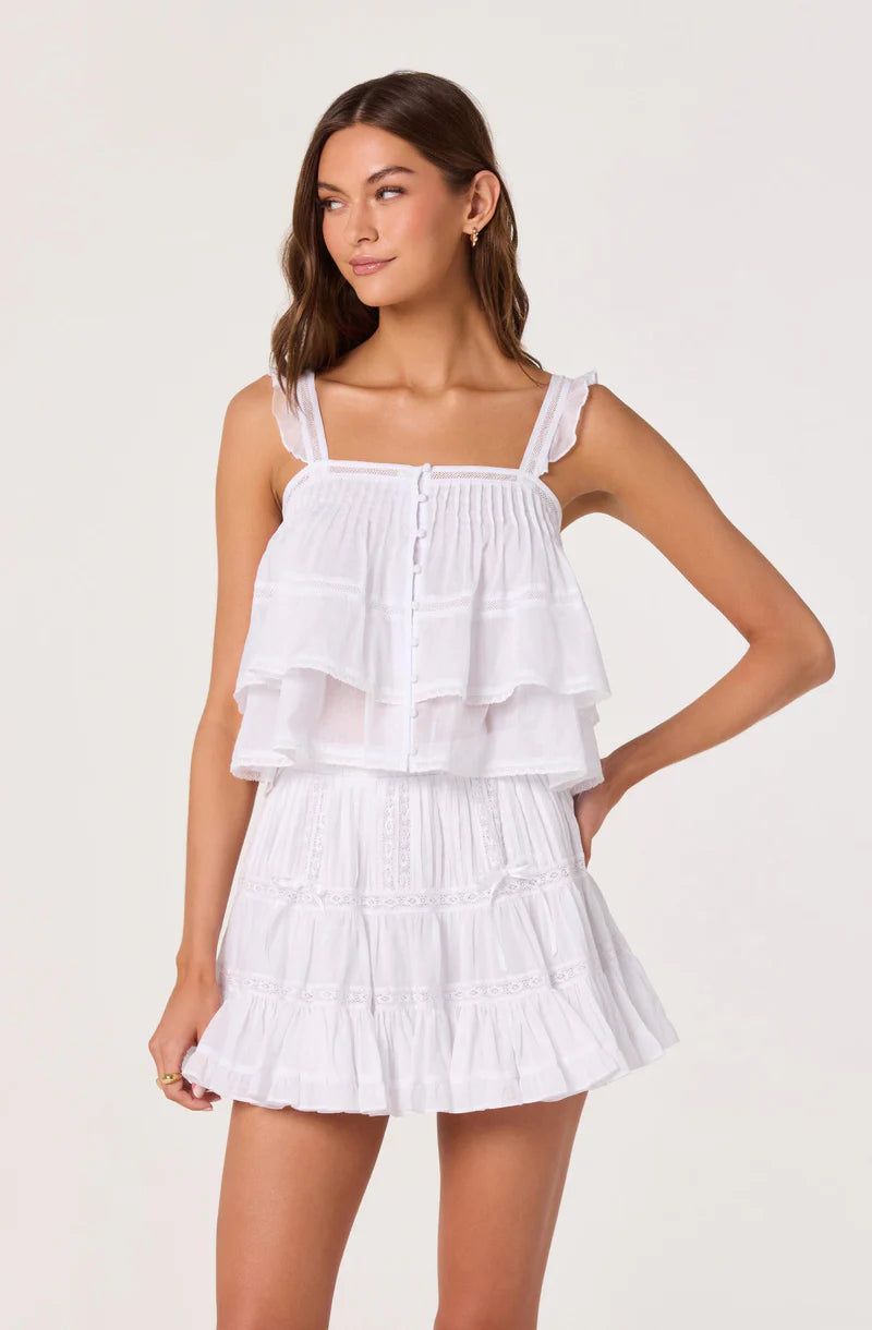 ASTR The Label Delia White Skirt