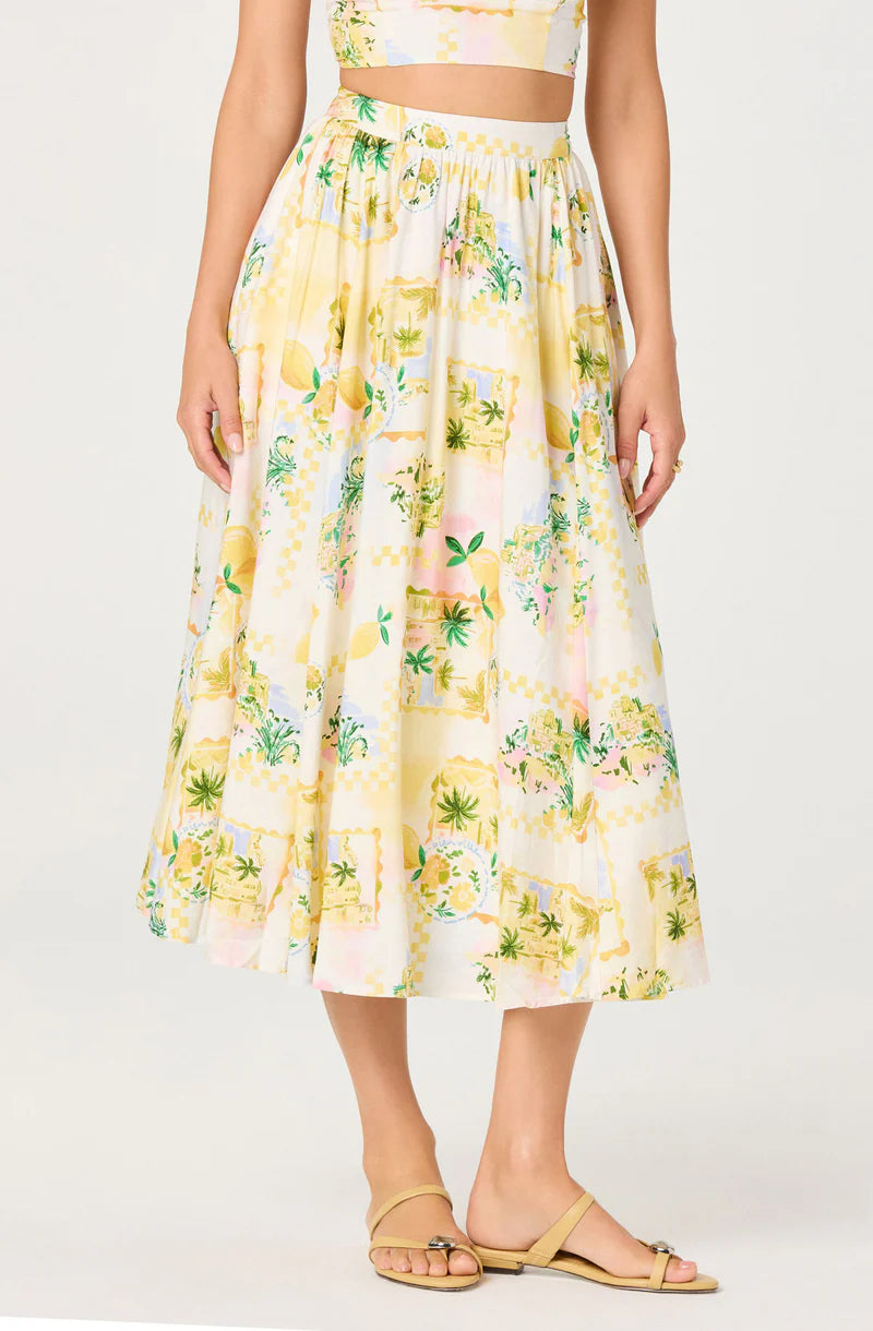 ASTR Kaleigh Lemon Paradise Skirt