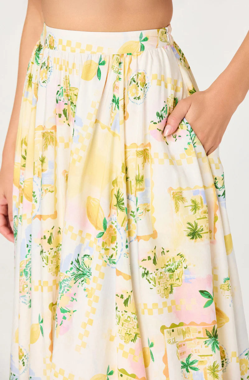 ASTR Kaleigh Lemon Paradise Skirt