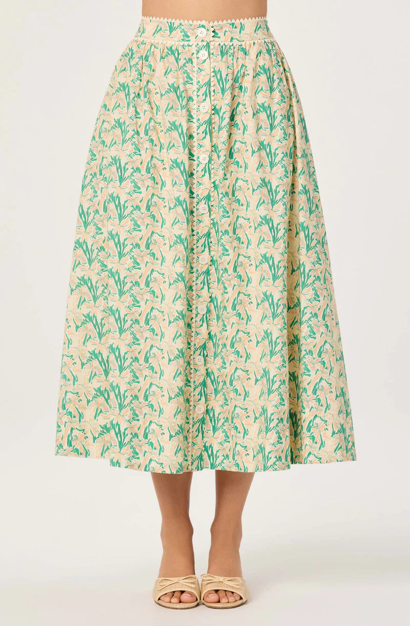 ASTR The Label Keesha Green Pink Multi Skirt