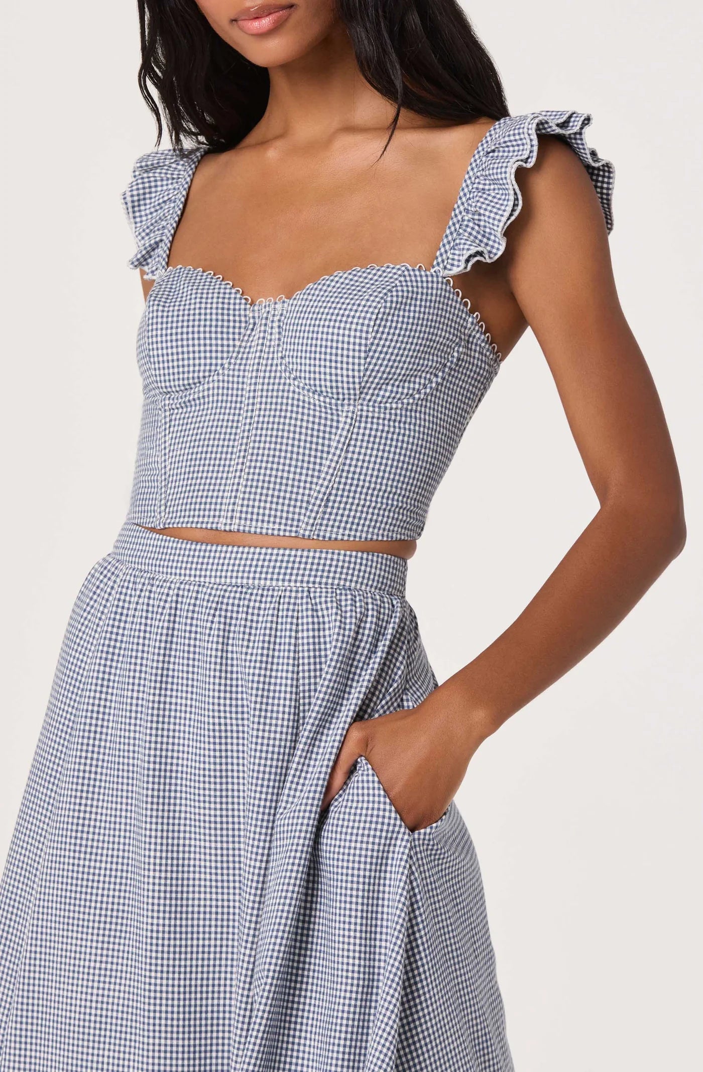 ASTR the Label Wylda Blue Gingham Skirt