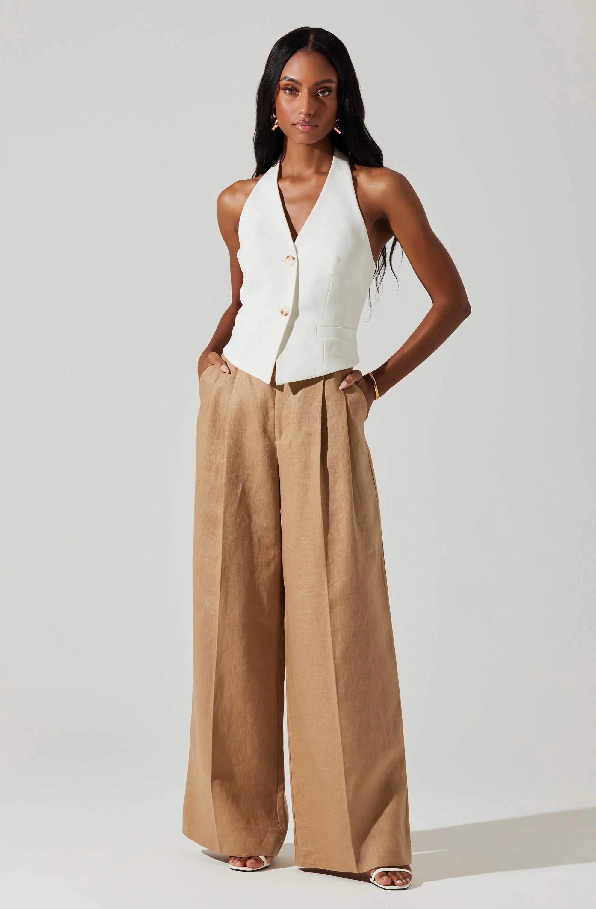 Tatum Halter Vest White