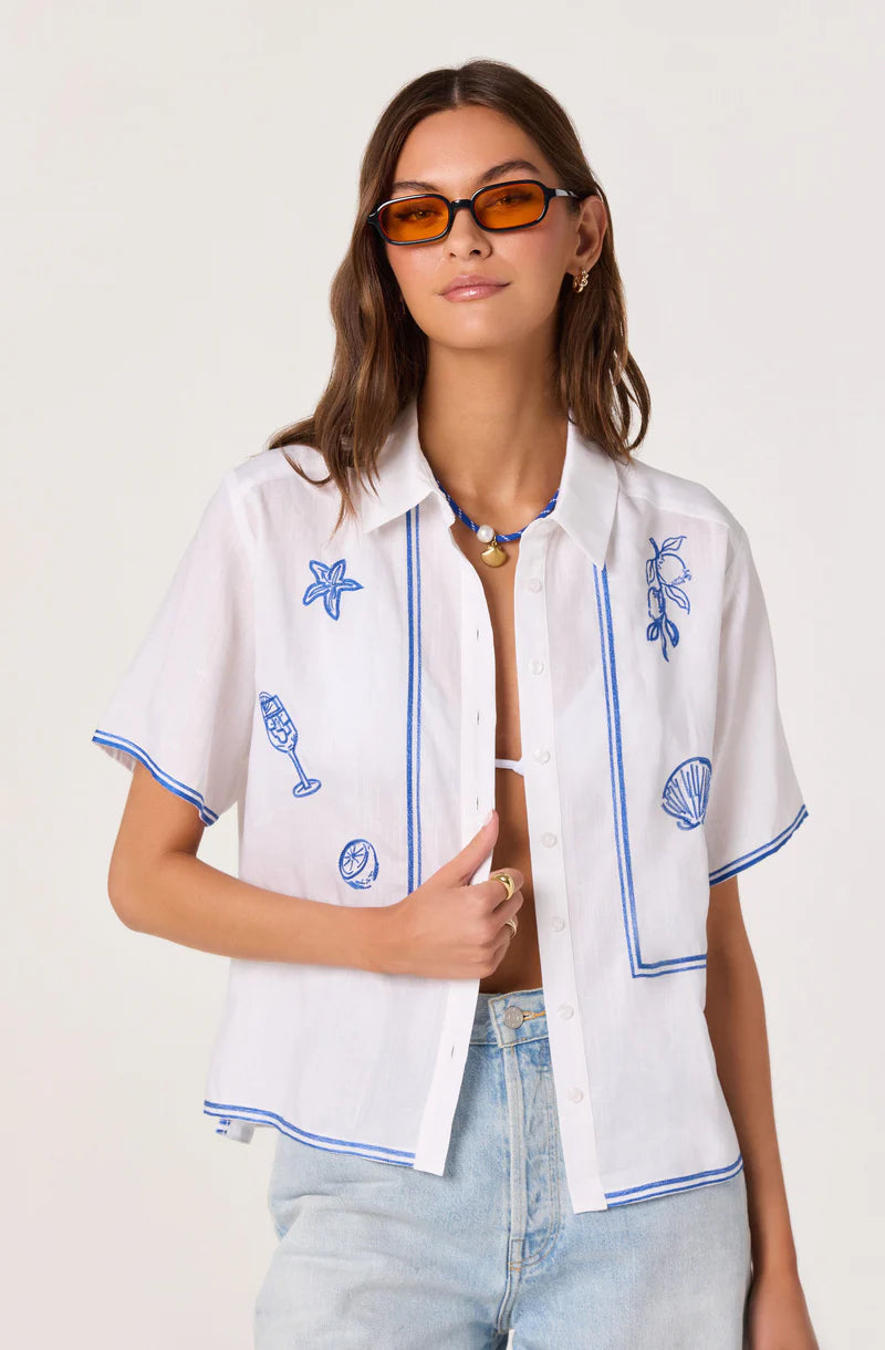 ASTR The Label Trace White Shirt