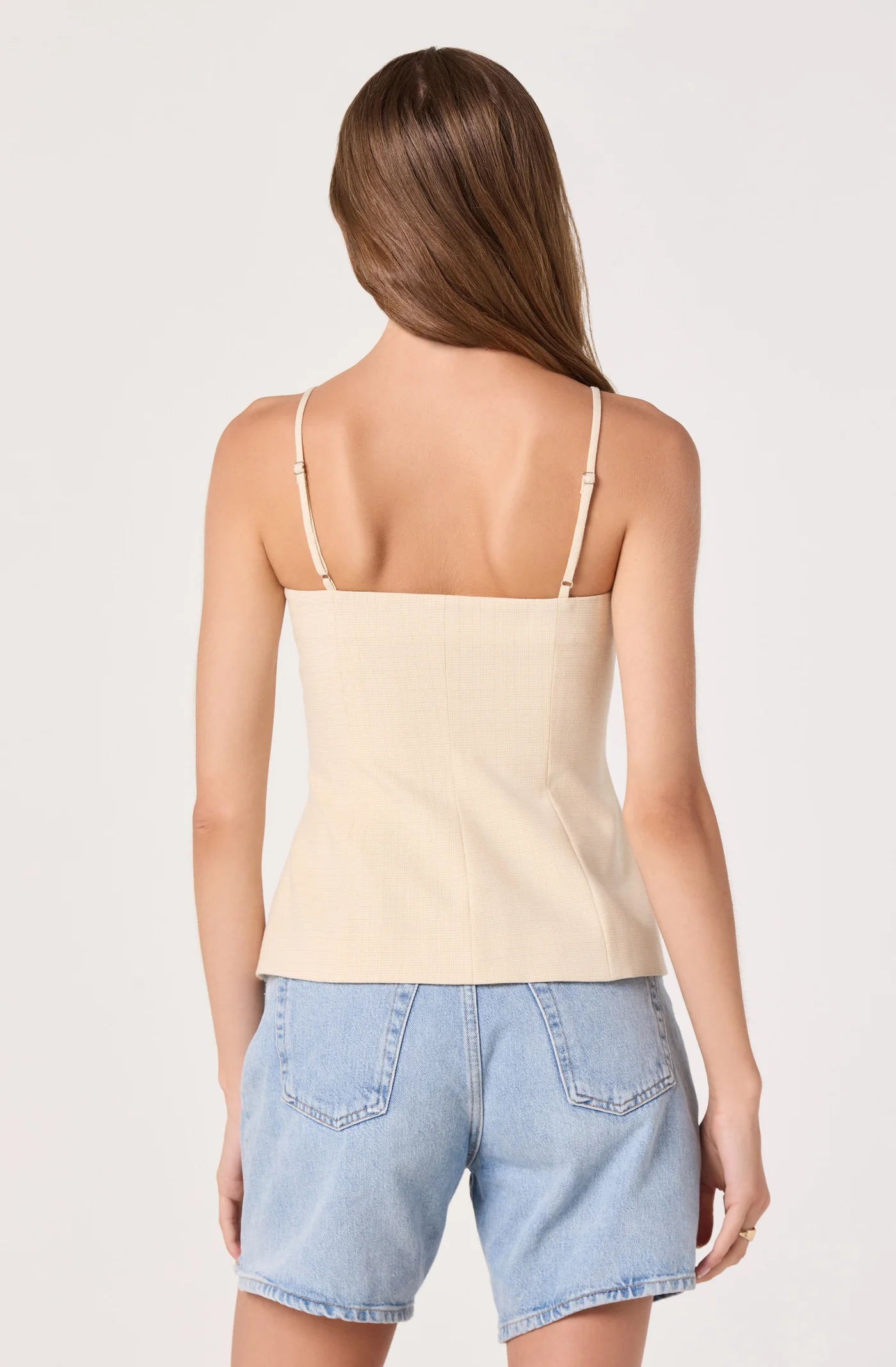 ASTR the Label Britta Button-Front Spaghetti Strap Top