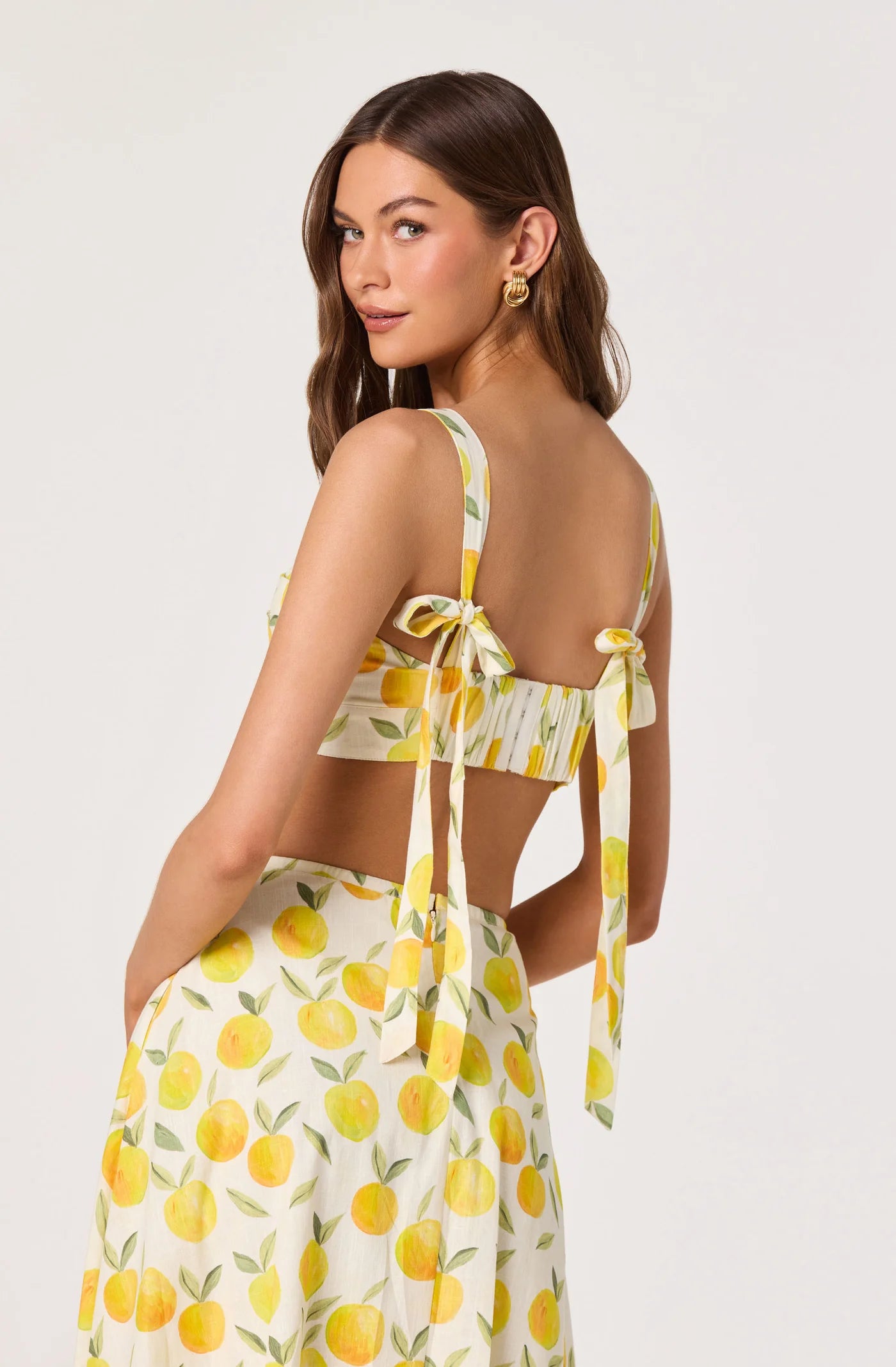 ASTR The Label Myria Lemon Print Top