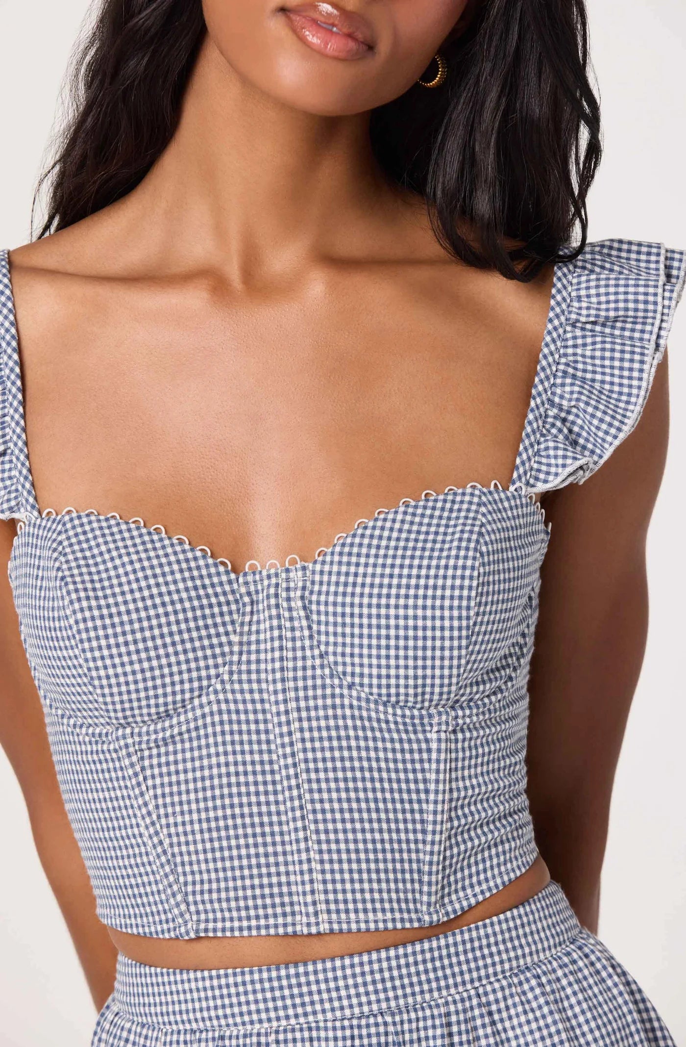 ASTR the Label Wedelia Blue Gingham Top