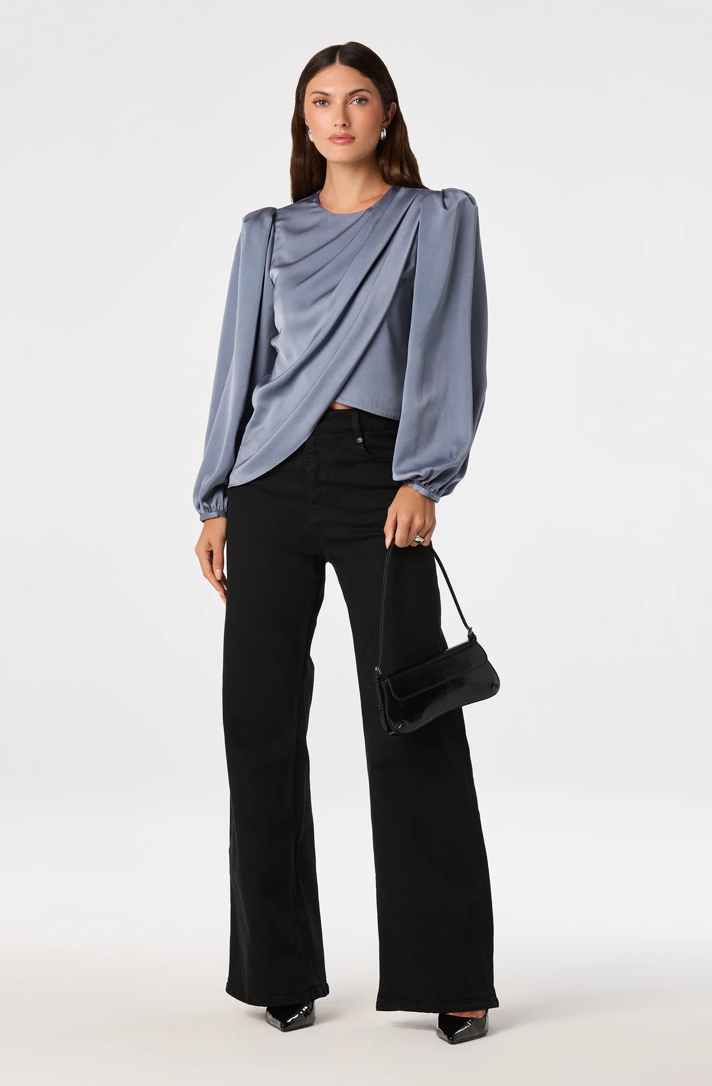 ASTR the Label Beatrice Top Slate Blue