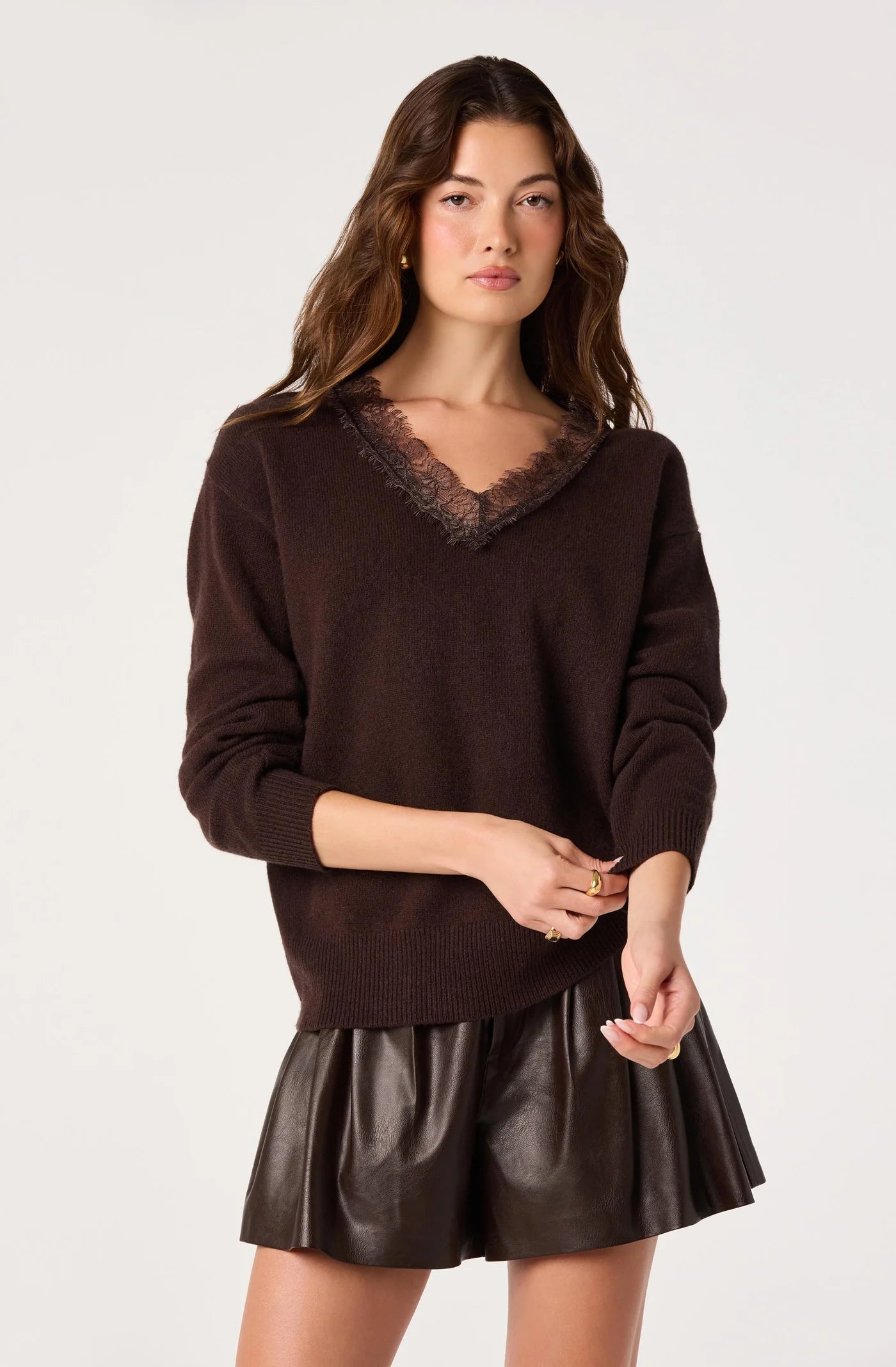ASTR the Label Jaydn Sweater Brown