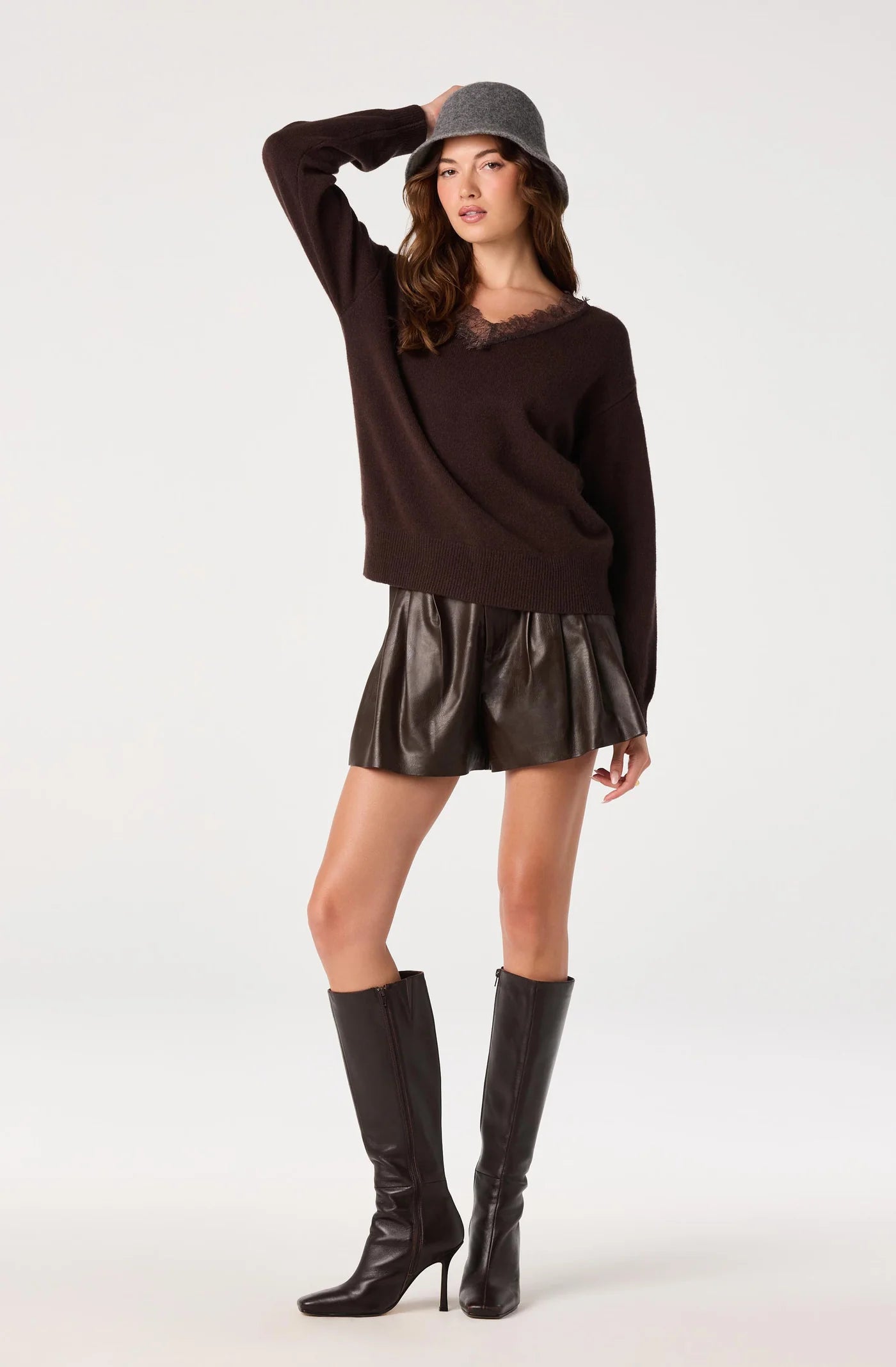 ASTR the Label Jaydn Sweater Brown