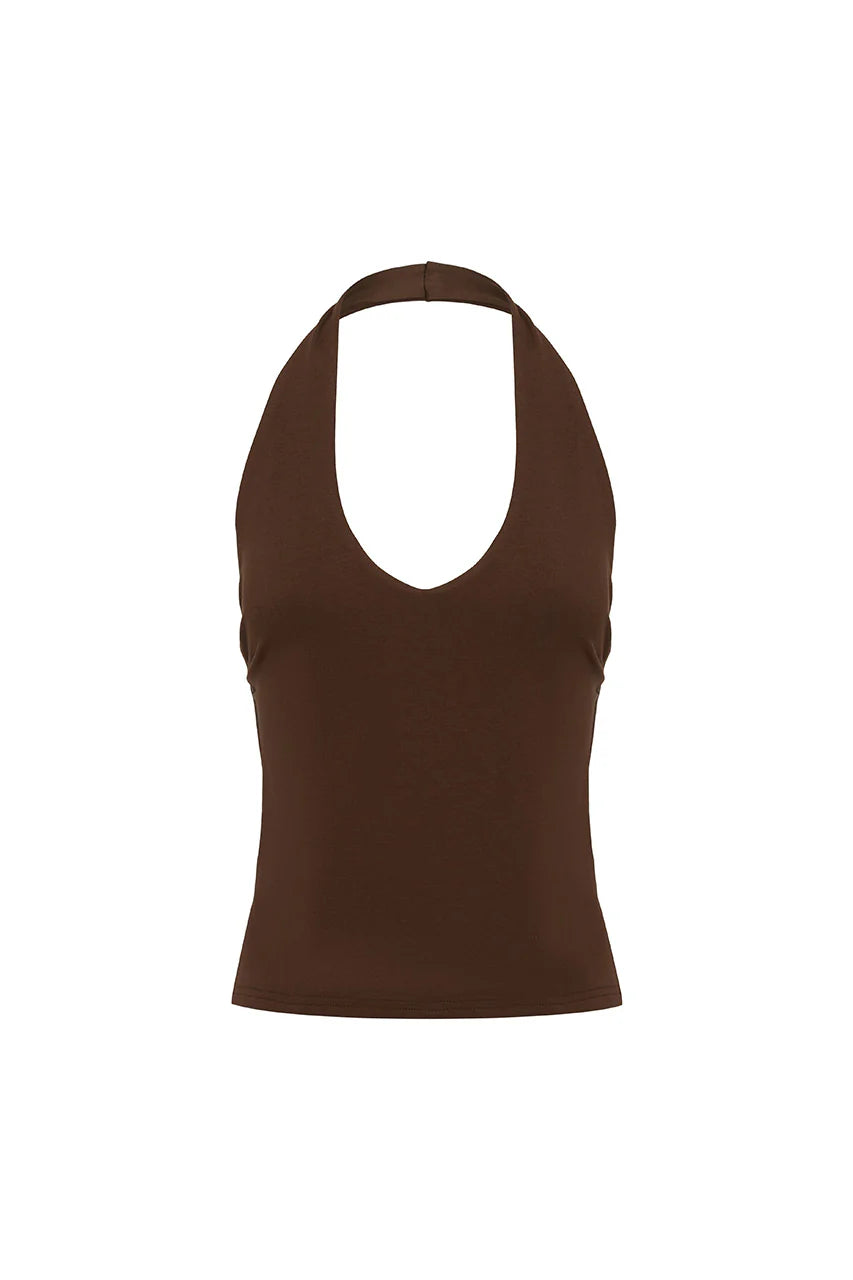 Andie Halter Top Bitter Chocolate