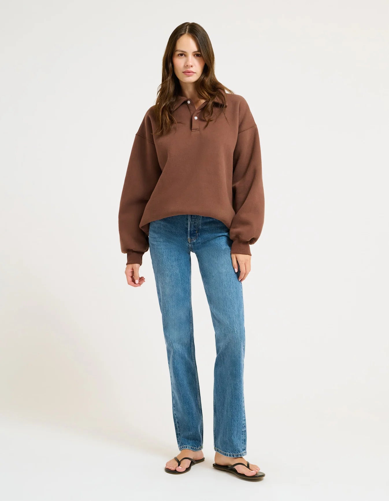 Rumored Airport Sweatshirt Chocolate Brown | Sweatshirts | Coco Kimono Boutique